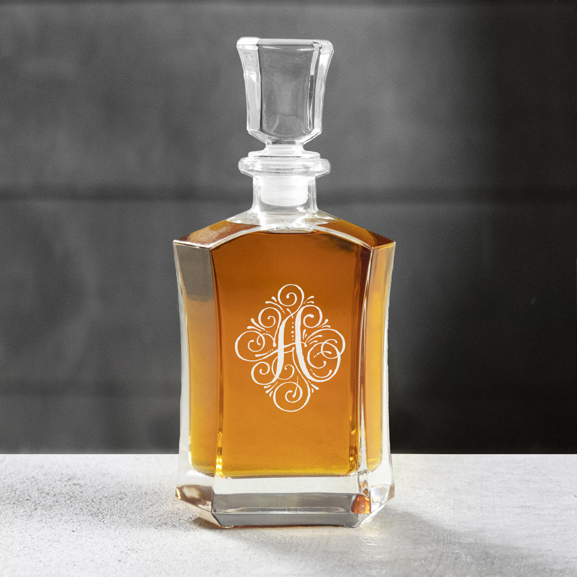 Monogrammed Capital Decanter Jane